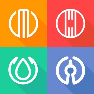 Abstract circle logos set