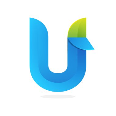 u harfi yeşil logo simge