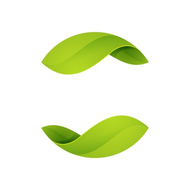 soyut yaprak yeşil küre logo.