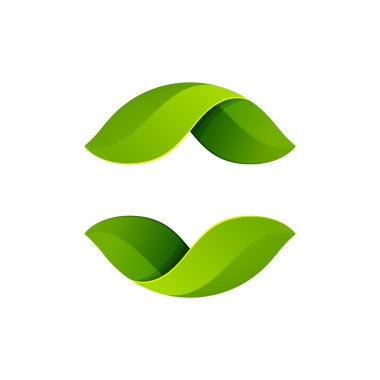 soyut yuvarlak yeşil yaprak logosu
