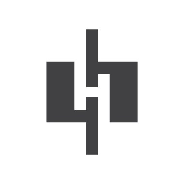 H letter line logo clipart