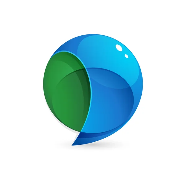 Logo Sphere Speech Bubble — Vettoriale Stock