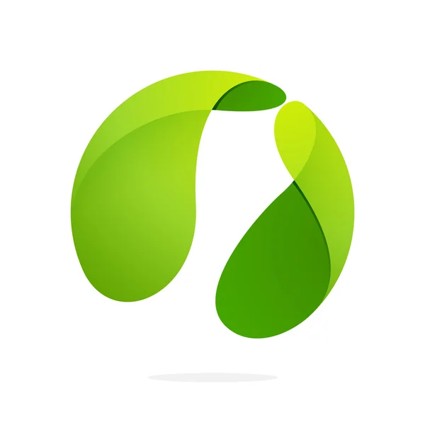 Streszczenie liść zielony Kula logo. — Wektor stockowy