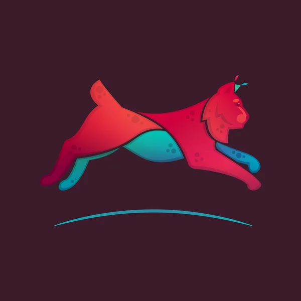 Logo volume saut lynx — Image vectorielle