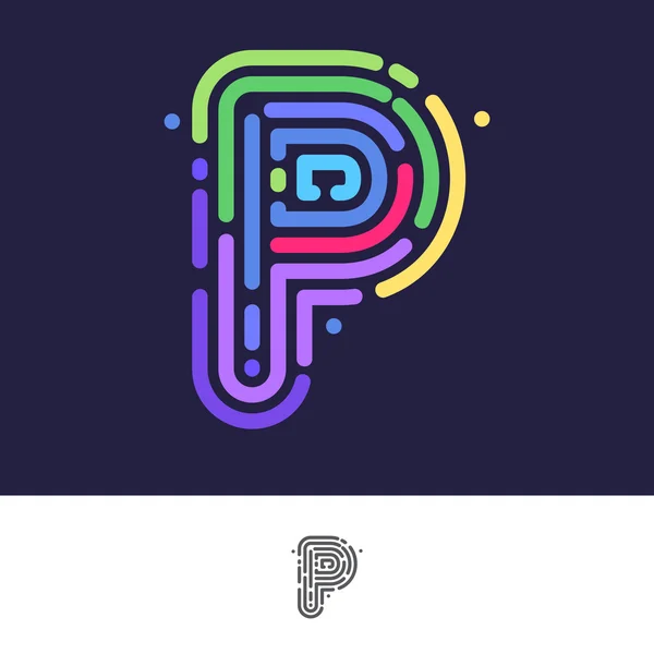 Γράμμα p γραμμή λογότυπο — Διανυσματικό Αρχείο