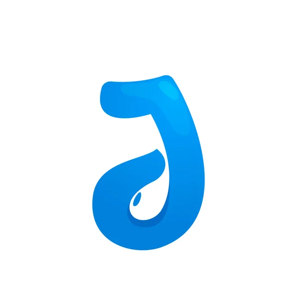 J betű víz csepp logó — Stock Vector
