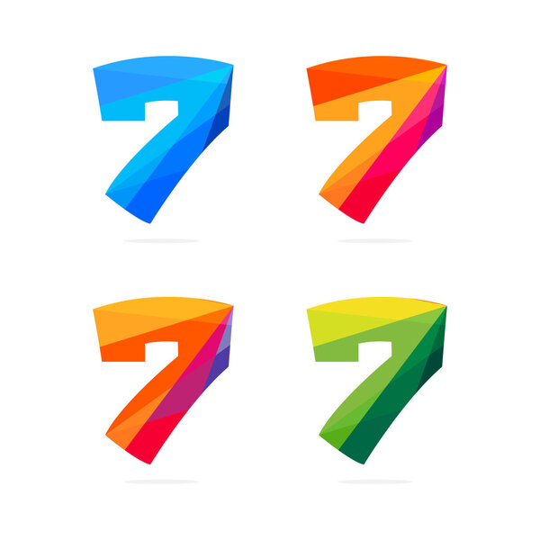 Numbers  7 in polygonal crystal style