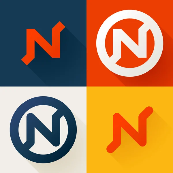 N brief lijn logo set — Stockvector