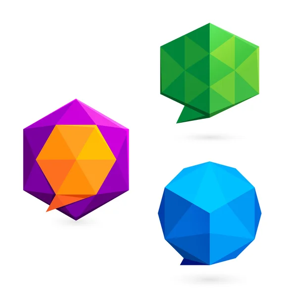 Logo de bulle de discours cube — Image vectorielle