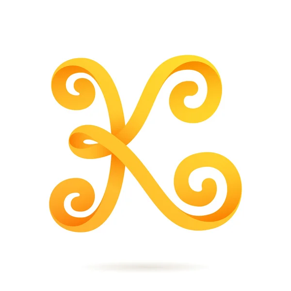 Golden  letter K — Stock Vector