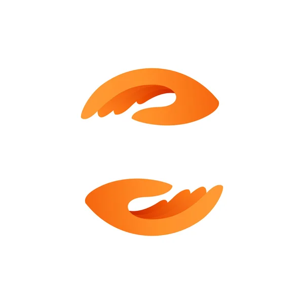 Oranje handen pictogram — Stockvector