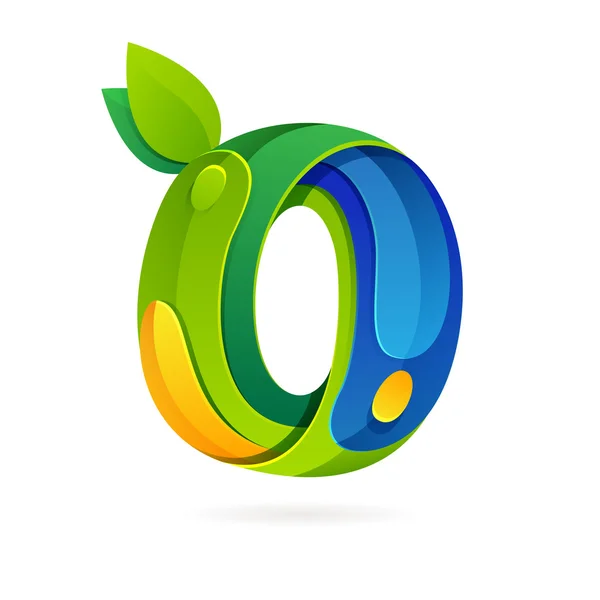 Číslo nula, nula, objem ekologie logo — Stockový vektor