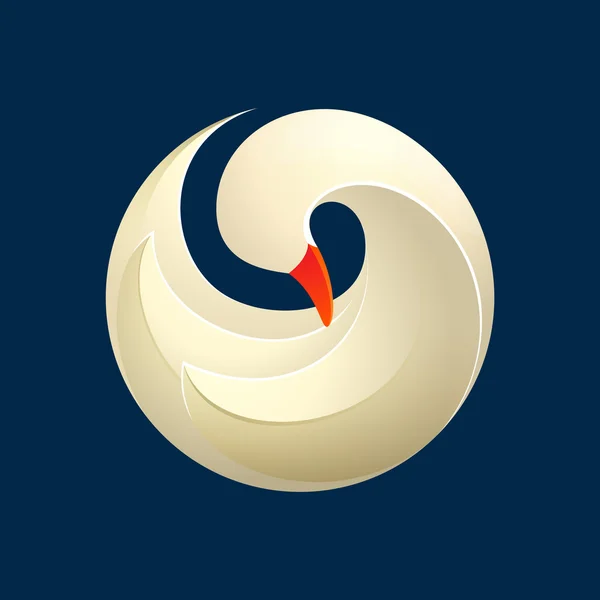 Twist gås fågel logotyp — Stock vektor