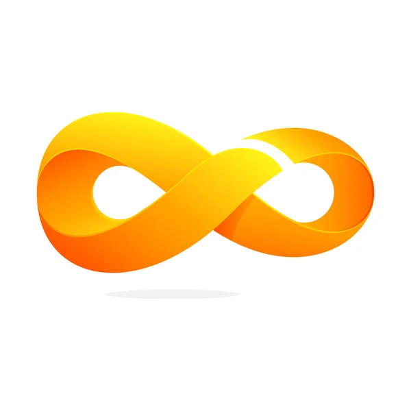 Yellow symbol of infinity — Stock Vector