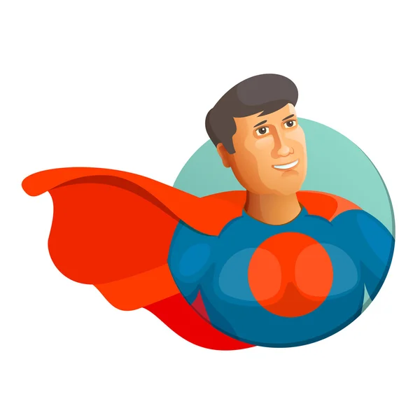 Супергерой в плаще по кругу — стоковый вектор