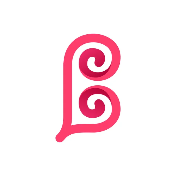 B brief lijn logo — Stockvector