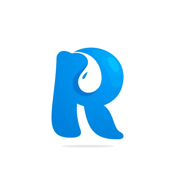 R letter water drop logo — Stock Vector