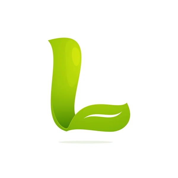 L list eco logo Tom ikona — Wektor stockowy