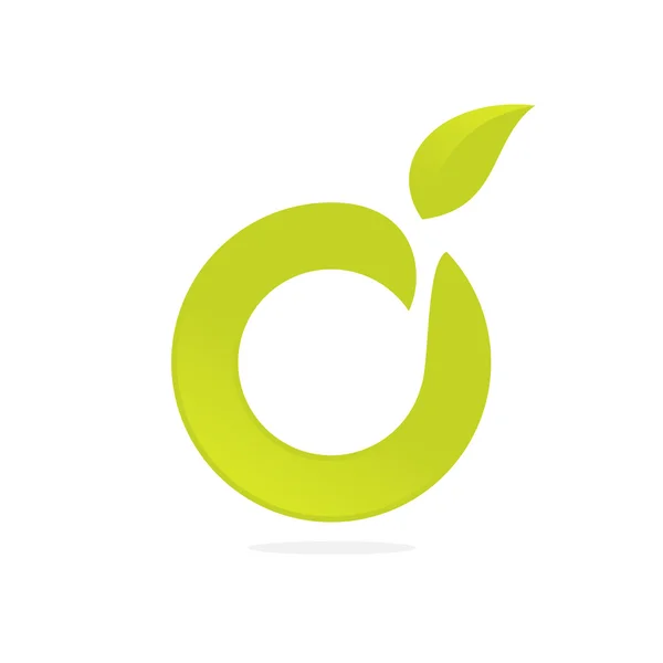 O letter green logo icon — 스톡 벡터