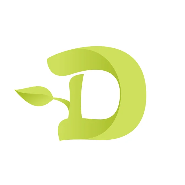 D letter eco logo — Stock Vector