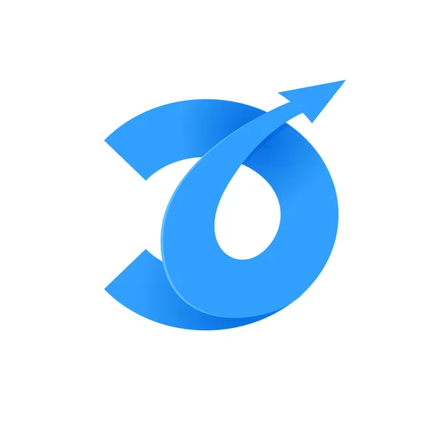 D lettre flèche logo — Image vectorielle