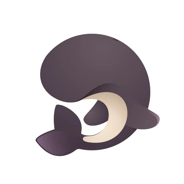 Whale logo ikon — Stock vektor