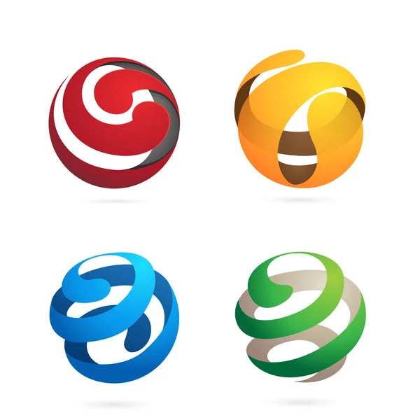 Logos sphériques colorés — Image vectorielle