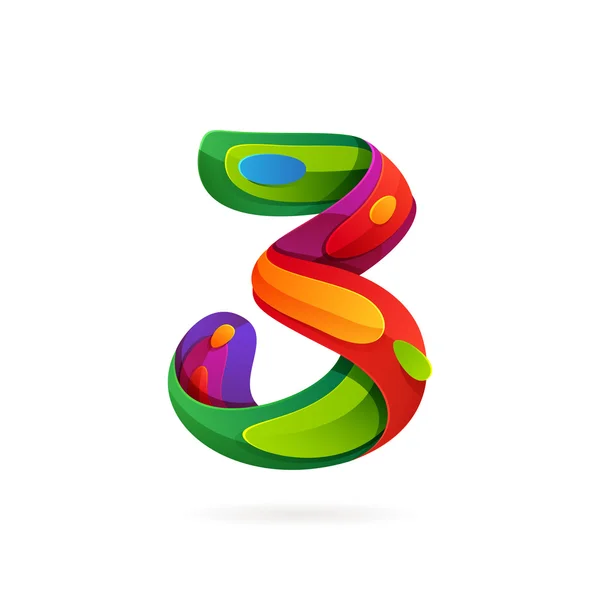 Üç numaralı birim logosu — Stok Vektör