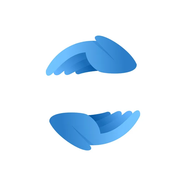 Blå händer ikonen — Stock vektor