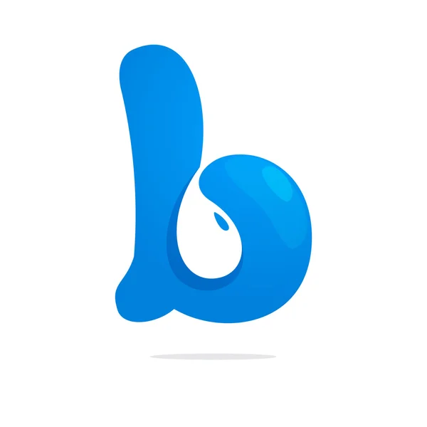 B Buchstabe Wassertropfen Logo — Stockvektor