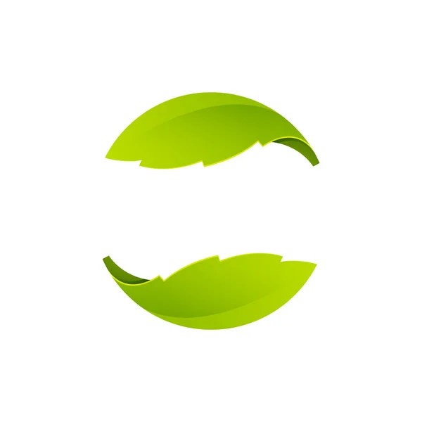 Esfera abstrata logotipo folha verde — Vetor de Stock