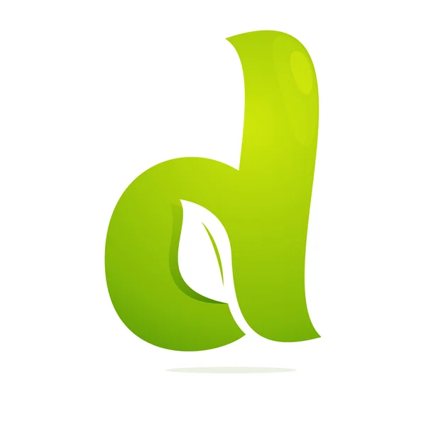 D letter eco logo volume icon — Stock Vector