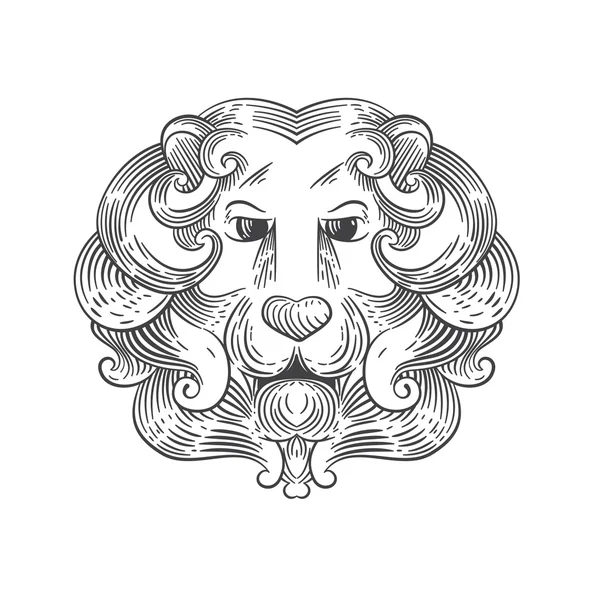 Cabeça de leão heráldica — Vetor de Stock
