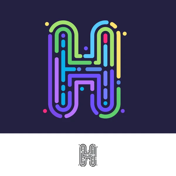 H lettre ligne logo — Image vectorielle