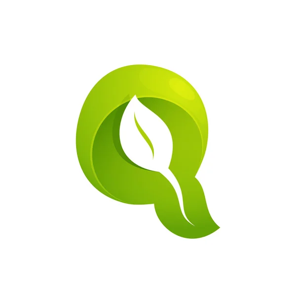 Q harfi Eko logosu — Stok Vektör