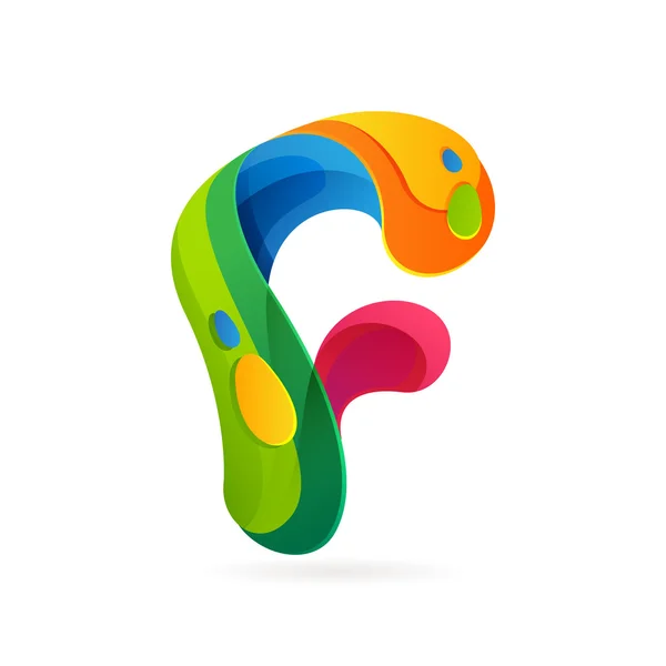 F lettre volume logo — Image vectorielle
