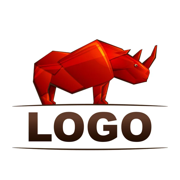 Red rhino logo — Stockvector