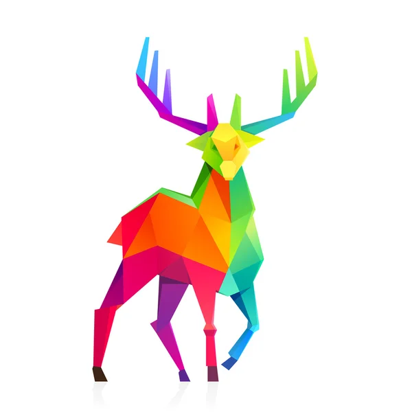 Rainbow reindeer character. — Stock Vector