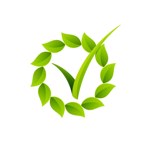 V lettera Eco logo — Vettoriale Stock