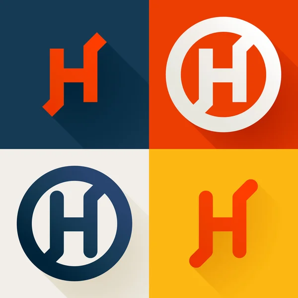 H brief lijn logo set — Stockvector