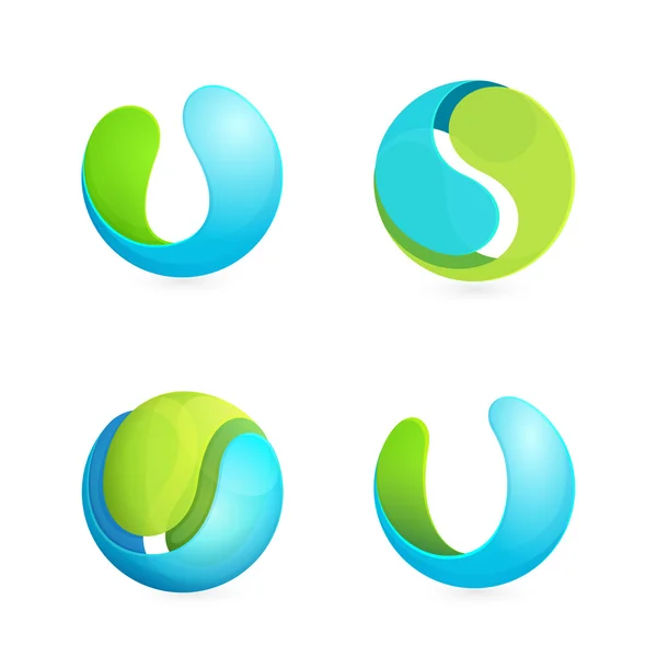 Abstrakte Kugel und u-Buchstabe Logo — Stockvektor