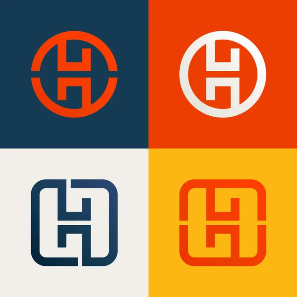H lettre ligne logo ensemble — Image vectorielle