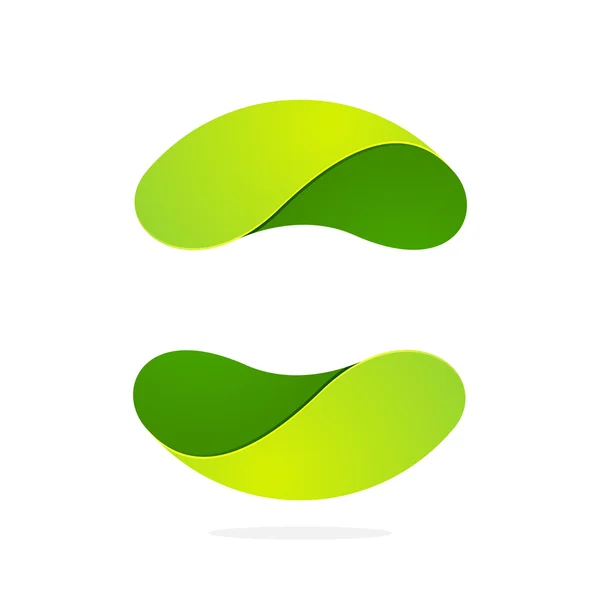 Logotipo abstracto de esfera de hoja verde . — Vector de stock
