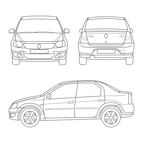 Car sketch set — Stockový vektor