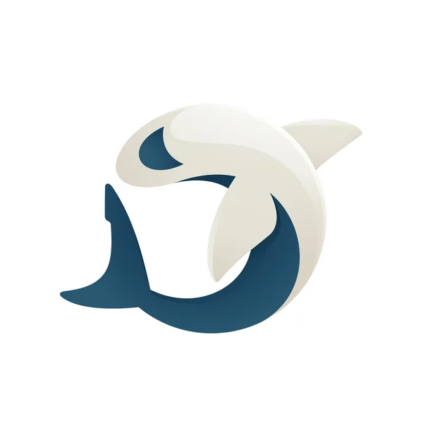 Logo du personnage de volume de requin — Image vectorielle