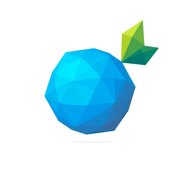 Kék gyümölcs alacsony sokszög logó — Stock Vector