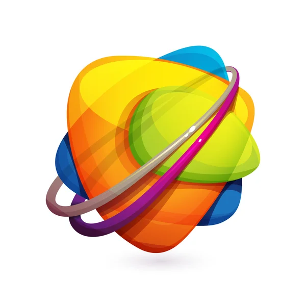 Abstract sphere crazy  logo — Stockový vektor