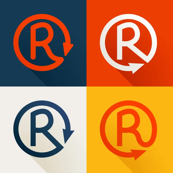R lettre ligne logo ensemble — Image vectorielle