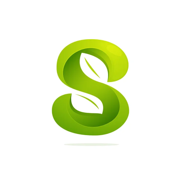 S carta ícone de volume logotipo eco —  Vetores de Stock