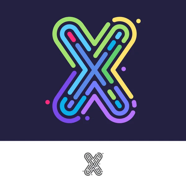 X logo de línea de letra — Archivo Imágenes Vectoriales